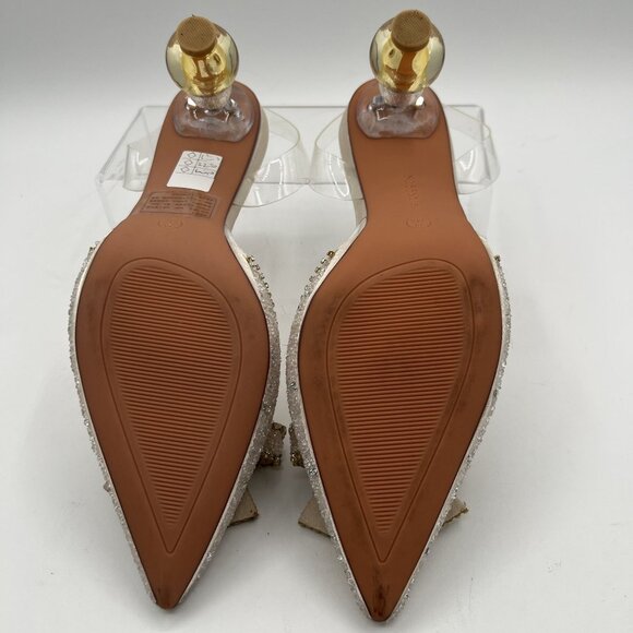 No.55 Shoes Womens 8.5 Crystal Butterfly Bow Pointed Toe Slingback Sphere Heels - Picture 15 of 16